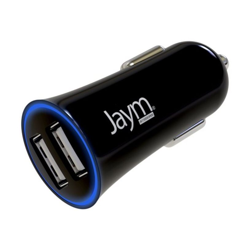 3701263503402-JAYM - Chargeur allume cigare pour voiture - 2 USB + câble USB vers USB-A - noir-P_300050469_3-0