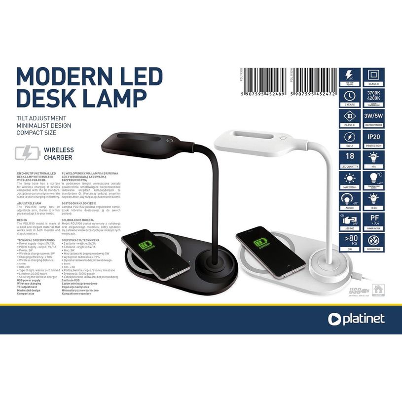 5907595452472-PLATINET PDL1930 LED - Lampe de bureau LED 5W avec chargeur sans fil -P_300050739_6-5