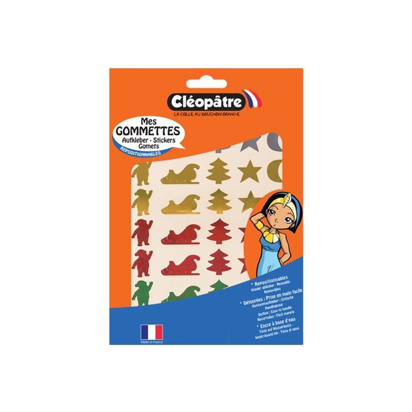 3700162313365-Cléopâtre - 80 gommettes de Noël - couleurs métallisées variées-P_300050924_2-0