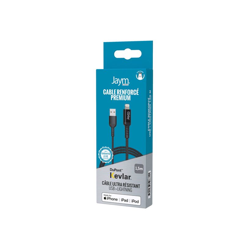 3701263508711-JAYM - Câble Lightning - USB vers Lightning  - 1.5 m - finition en nylon double tresse-P_300051012_1-1
