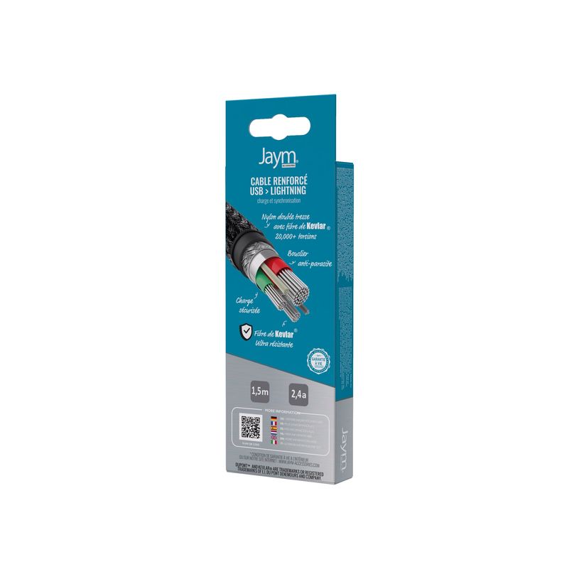 3701263508711-JAYM - Câble Lightning - USB vers Lightning  - 1.5 m - finition en nylon double tresse-P_300051012_2-2