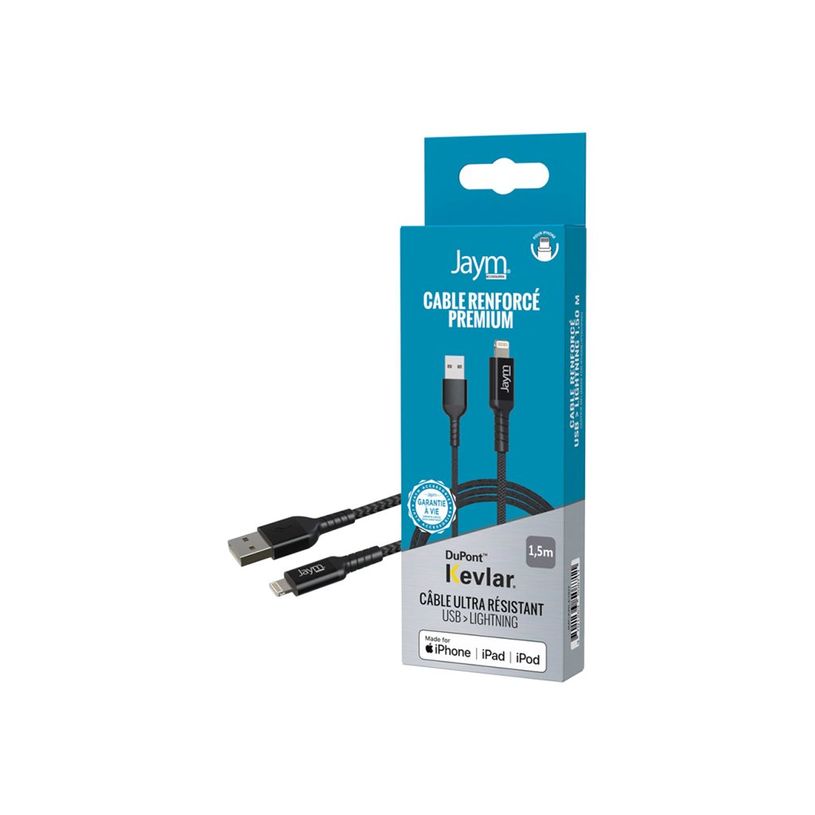 3701263508711-JAYM - Câble Lightning - USB vers Lightning  - 1.5 m - finition en nylon double tresse-P_300051012_3-0