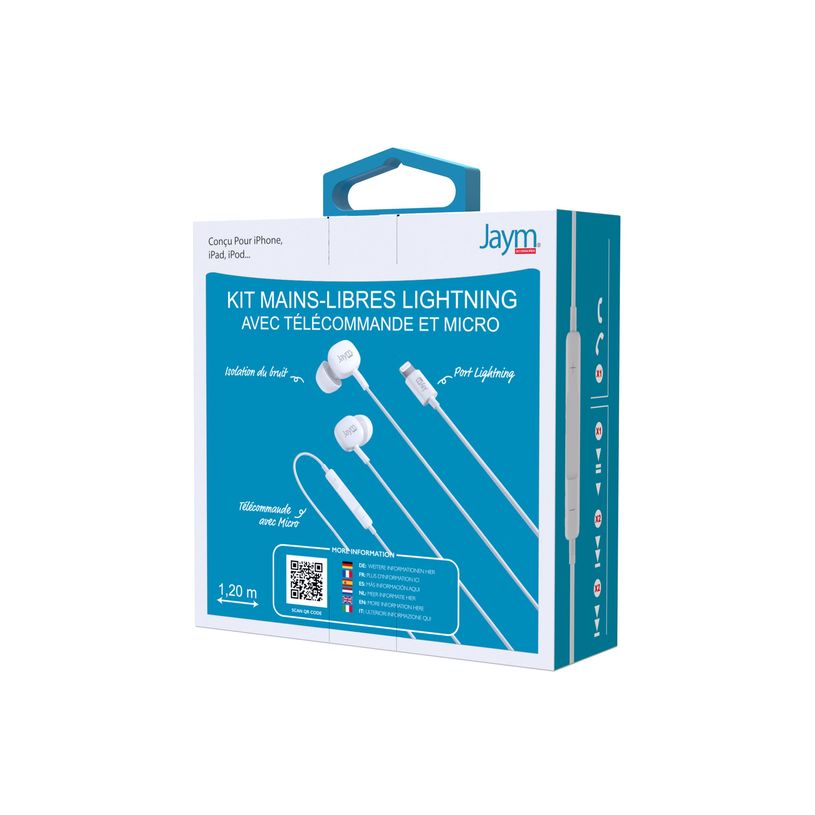 3701263516990-JAYM - écouteurs Lightning - Intra-auriculaire - avec Télécommande et Micro - Blanc-P_300051283_3-1