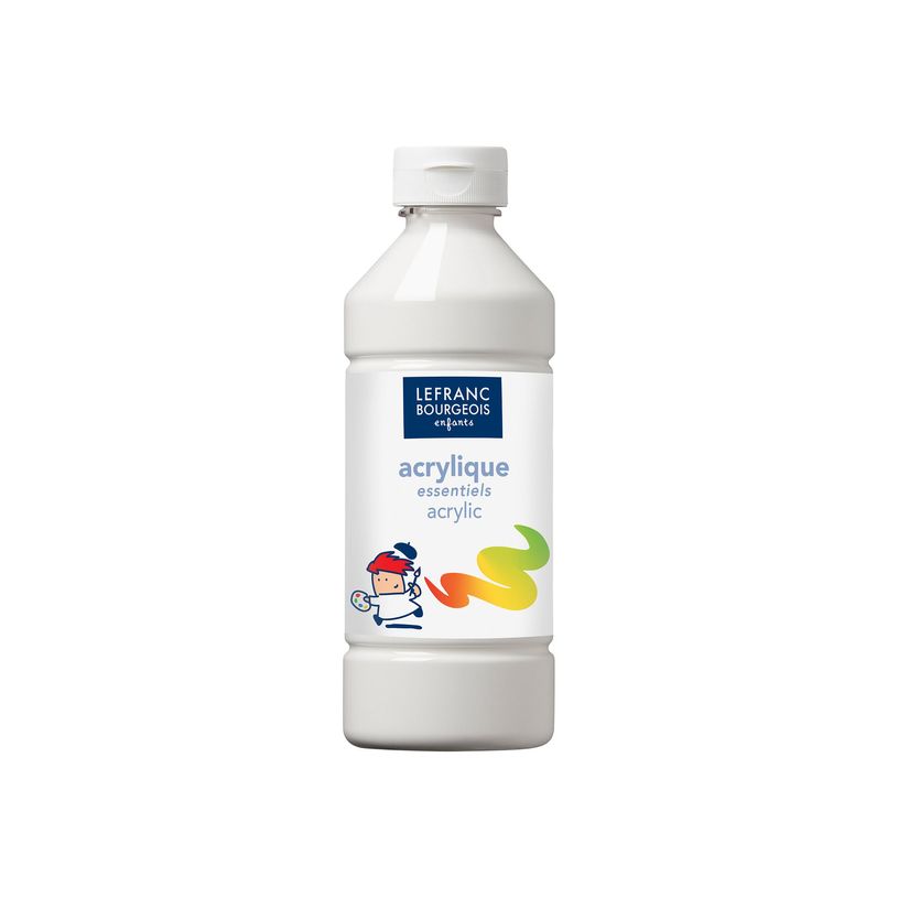 3013641885377-Lefranc Bourgeois Enfants Essentiels - peinture - peinture acrylique - blanc - 500 ml-P_300051395_1-0