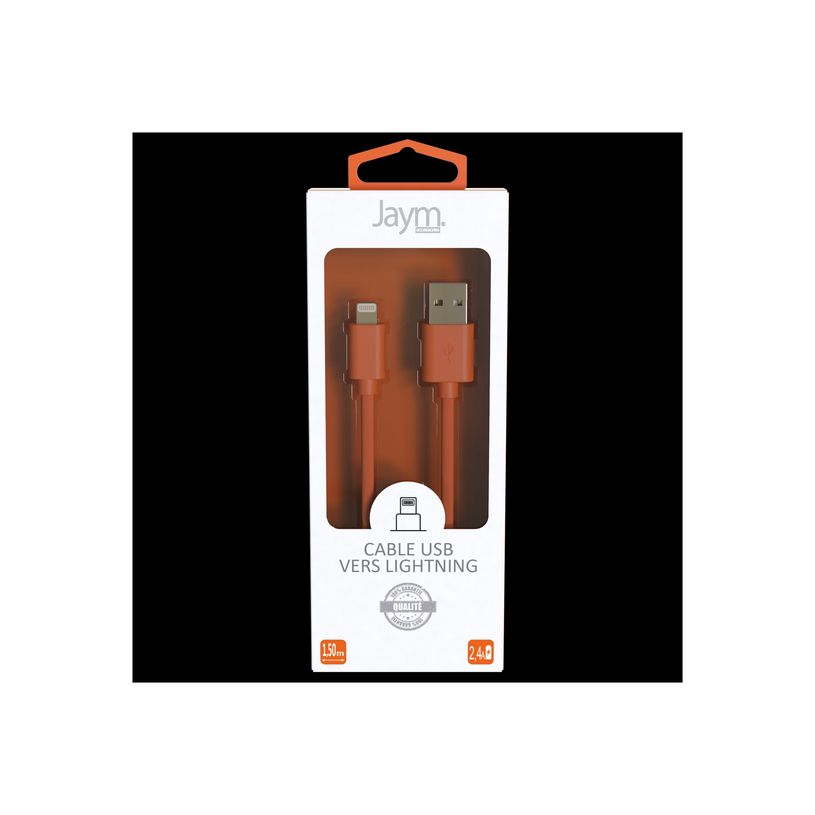 3701263512589-JAYM POP Collection - Câble USB vers Lightning - 1.5 m - orange-P_300051432_1-2