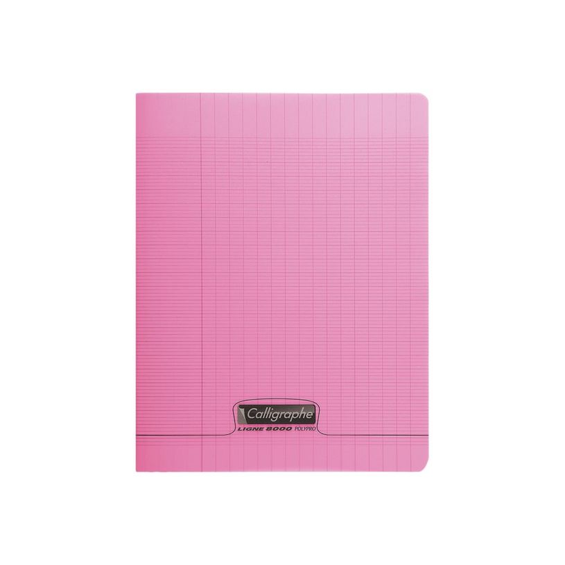 3210330181011-Calligraphe 8000 - Cahier polypro 17 x 22 cm - 48 pages - grands carreaux (seyès) - rose-P_300051439_1-0