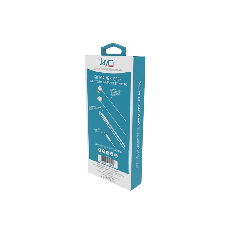 3701263505420-JAYM - écouteurs Jack 3.5mm - Intra-auriculaire - avec Télécommande et Micro - Blanc-P_300051644_3-1