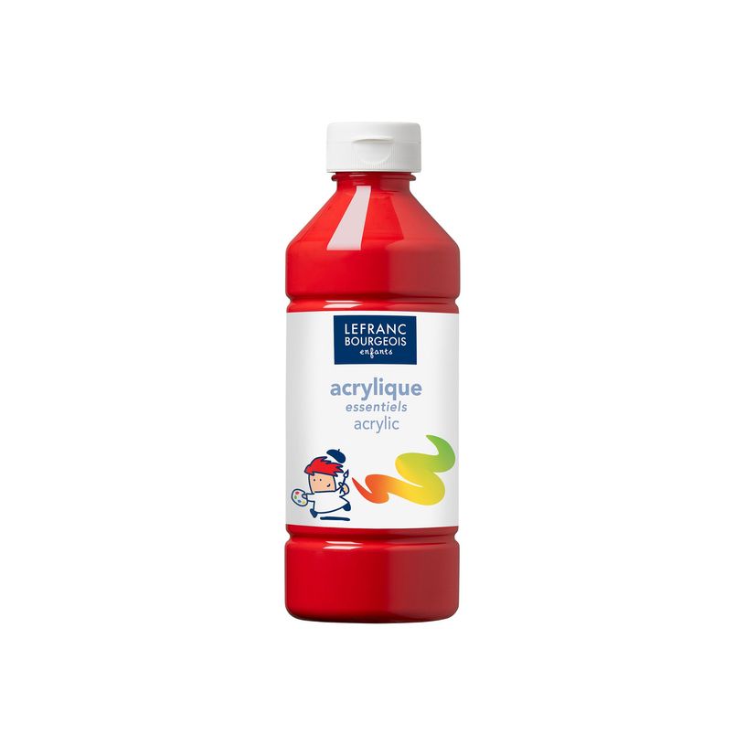 3013641883021-Lefranc Bourgeois Enfants - Peinture acrylique - rouge - 500 ml-P_300052169_1-0