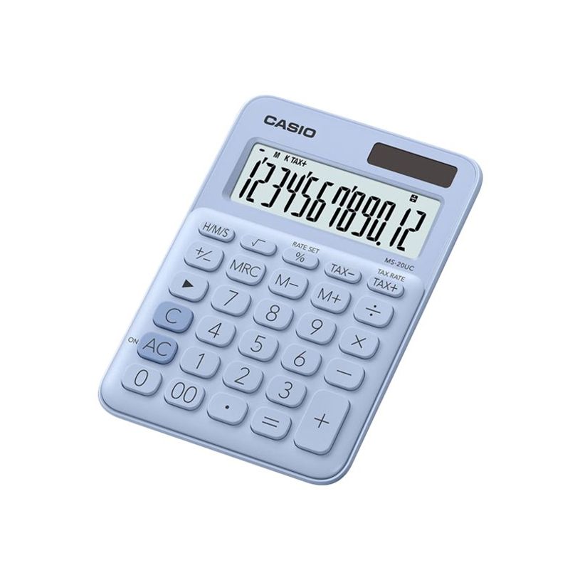 4549526612756-Casio MS-20UC - Calculatrice de bureau - 12 chiffres - panneau solaire, pile - bleu clair-P_300052175_1-0