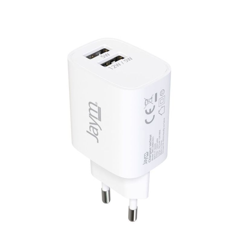 3701263503372-JAYM - Chargeur secteur - 2 USB + cable USB vers USB-C - blanc-P_300052353_4-1
