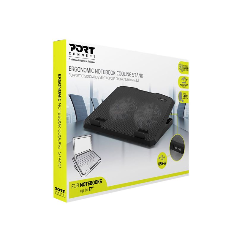 3567049010997-PORT Ergonomic Cooler Pro - Ventilateur d'ordinateur portable - 17" - 2 ports USB-P_300052450_1-2