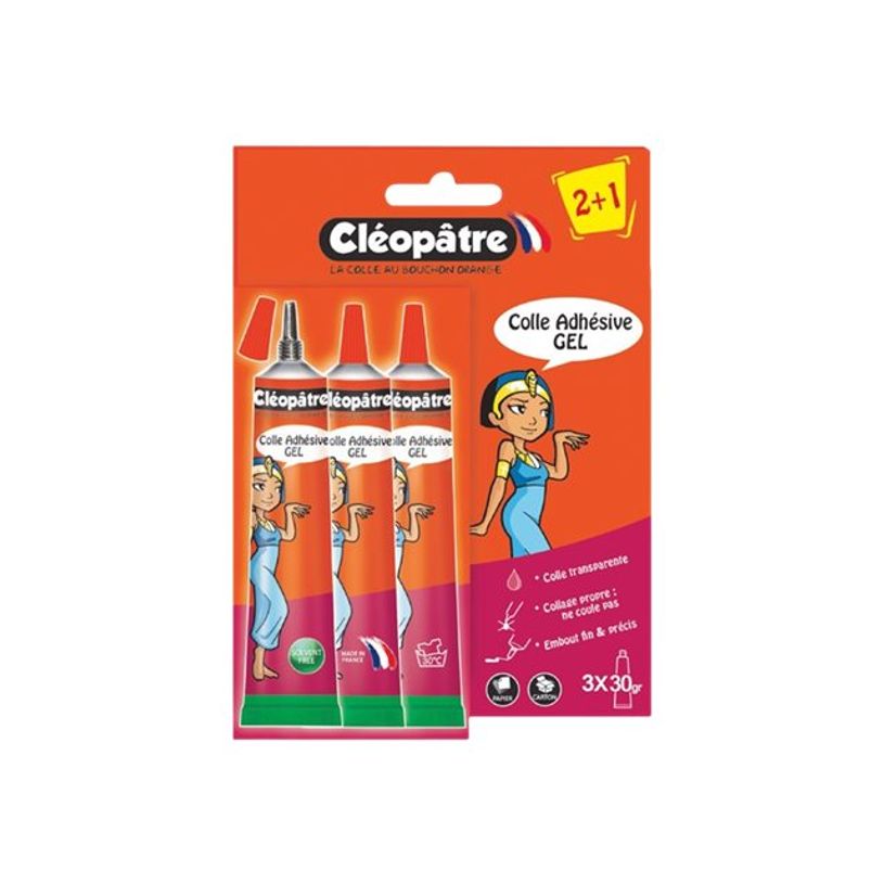 3134725000087-Cléopâtre - Pack de 3 tubes de colle - 30 g - transparent-P_300052575_2-0
