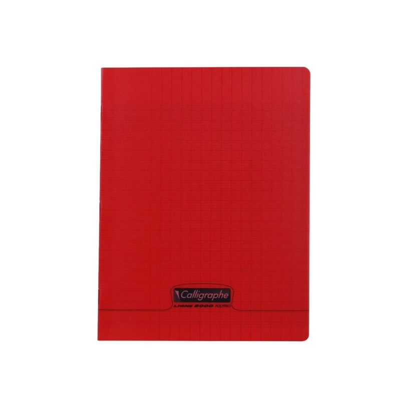 3210330182438-Calligraphe 8000 - Cahier polypro 17 x 22 cm - 140 pages - grands carreaux (seyès) - roug-P_300052619_1-0