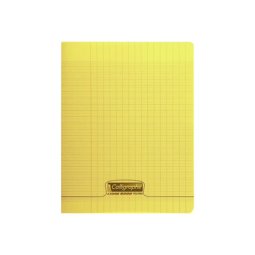 3210330182940-Calligraphe 8000 - Cahier polypro 24 x 32 cm - 140 pages - grands carreaux (Seyes) - jaune-P_300052888_1-0