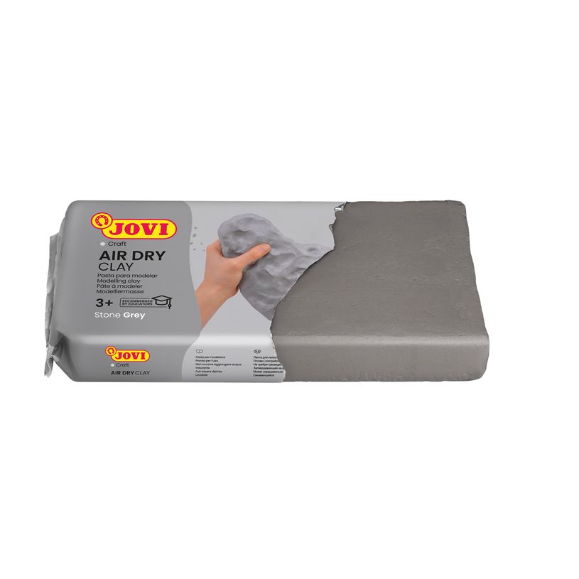 8412027029902-Jovi Pâte Autodurcissante Air Dry 1000 g – Gris, Facile à Modeler et Séchage à l’Air--1