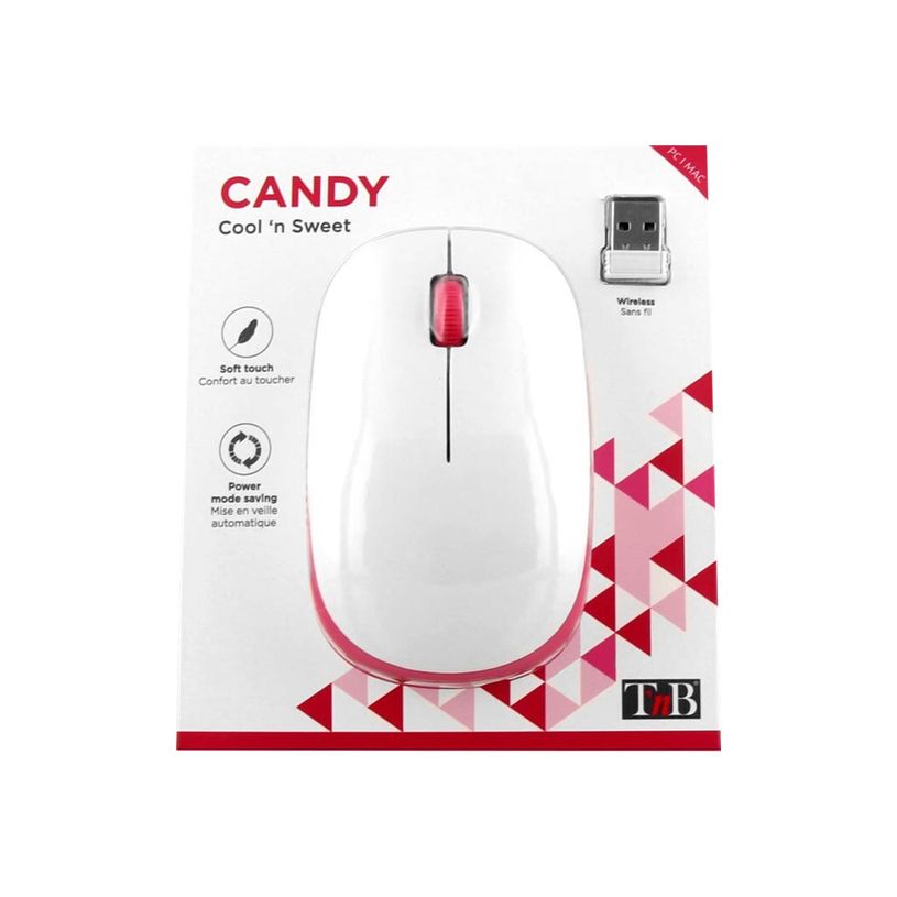 3303170094303-T'nB CANDY - Souris sans fil pour droitier et gaucher - optique - blanc/rose-P_300053223_1-6