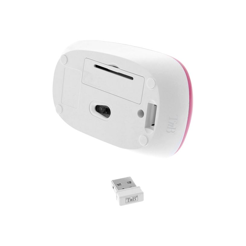 3303170094303-T'nB CANDY - Souris sans fil pour droitier et gaucher - optique - blanc/rose-P_300053223_7-4