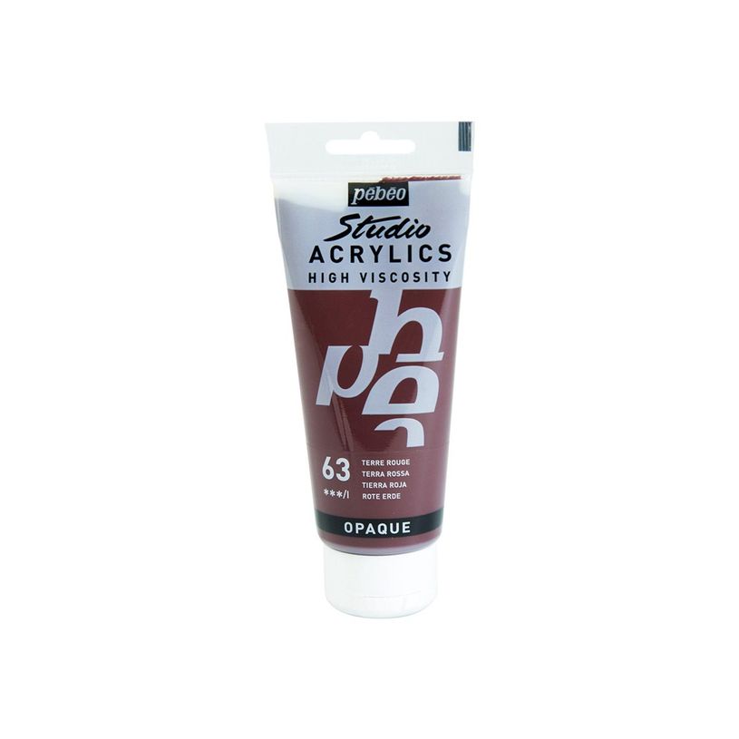 3167868310638-Pebeo Studio Acrylics - Peinture acrylique à base d'eau - terre rouge - 100 ml-P_300053506_1-0