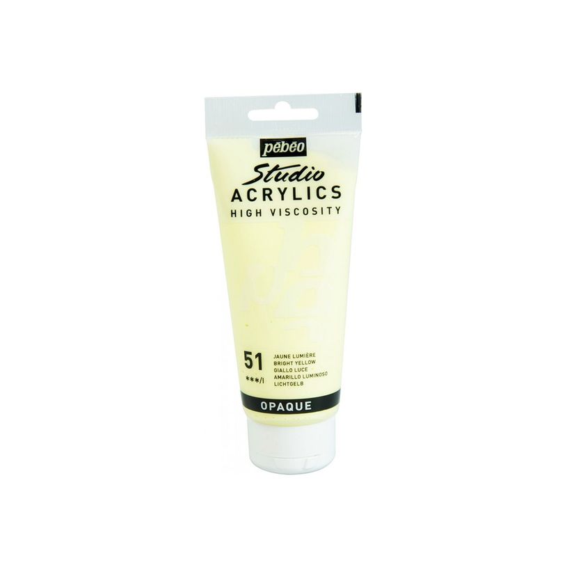 3167868310515-Pebeo Studio Acrylics - Peinture acrylique à base d'eau - jaune vif - 100 ml-P_300053511_2-0