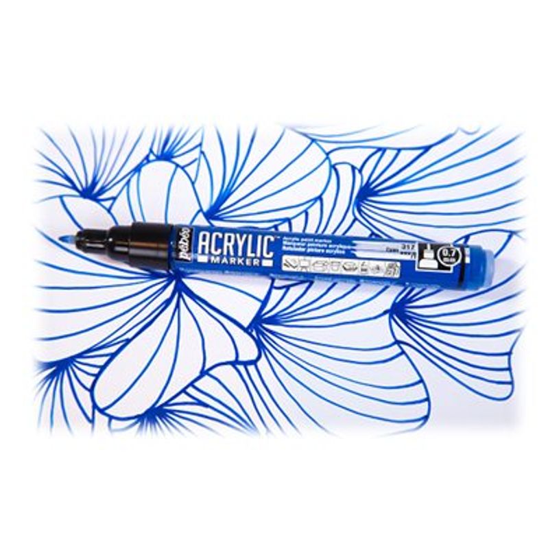 3167862056174-Pebeo Acrylic - Marqueur - cyan - encre acrylique à base d'eau - 0.7 mm - pointe extra fi-P_300053517_1-1