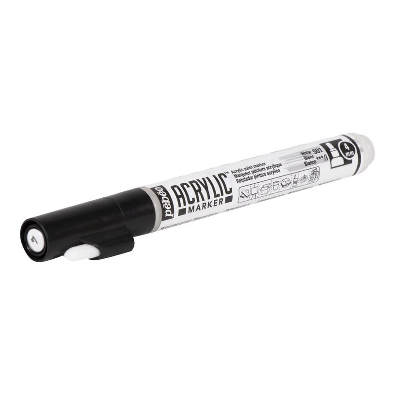 3167862058017-Pebeo Acrylic - Marqueur - blanc - encre acrylique à base d'eau - 4 mm - pointe moyenne-P_300053525_3-1
