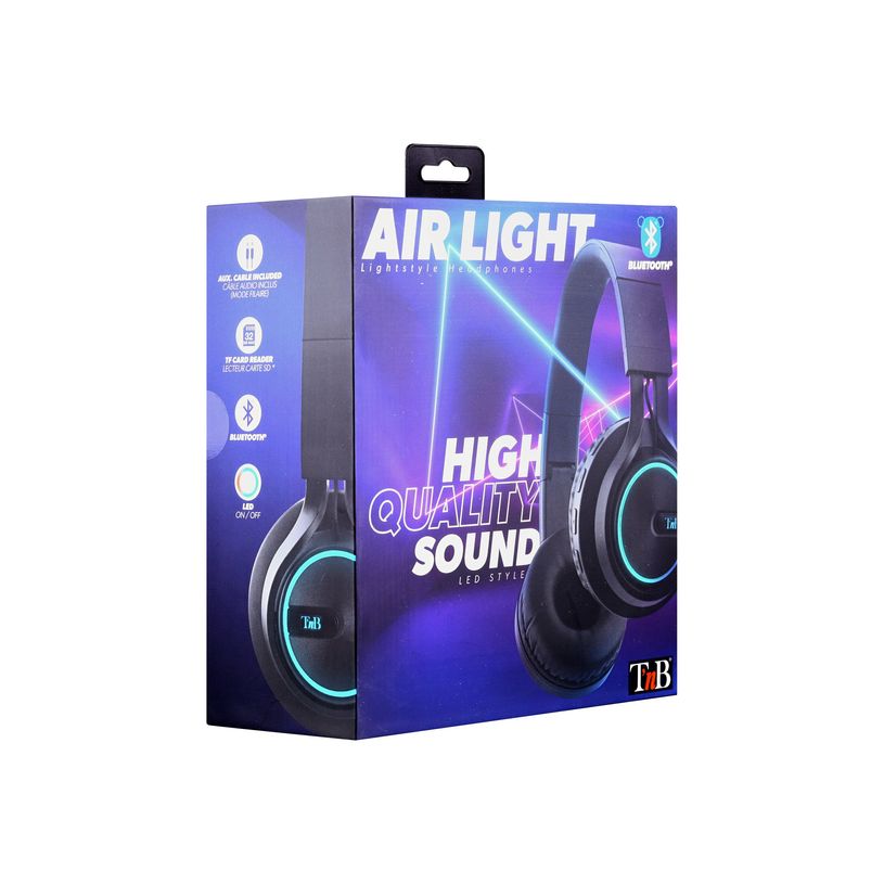 3303170098370-T'nB AIR LIGHT - Casque LED sans fil avec micro - bluetooth - noir-P_300053844_3-8