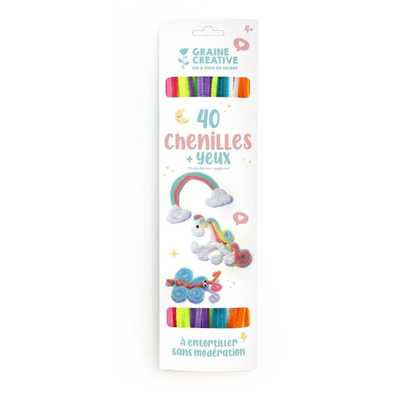 3532437506512-Graine Creative - 40 Chenilles - enchanting colors--0