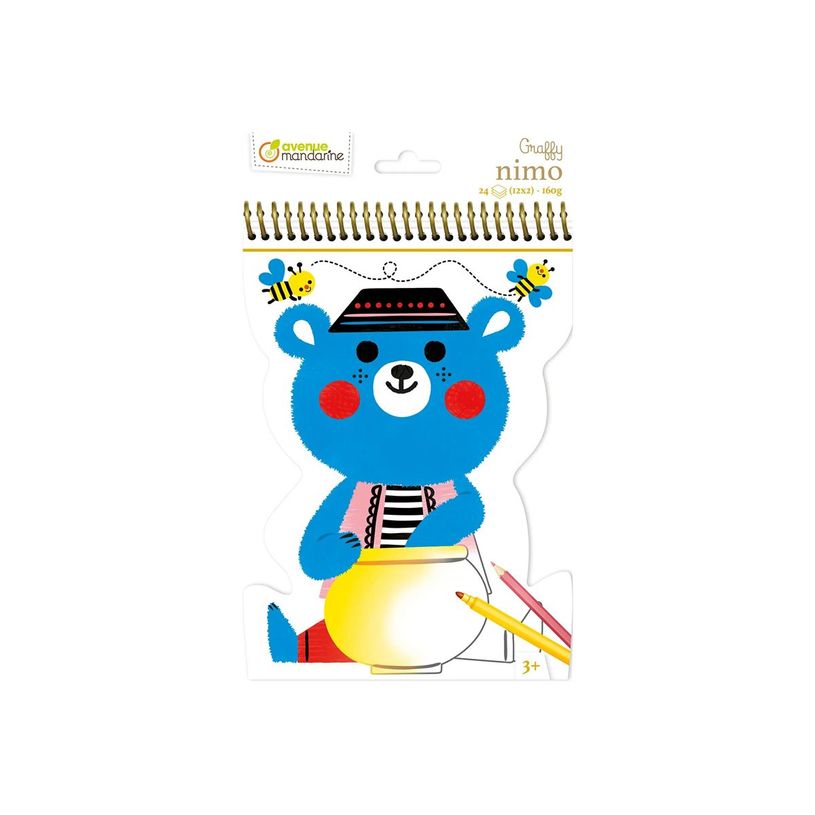 3609510521158-Avenue Mandarine Graffy Nimo - Livre à colorier - 150 x 255 mm - 24 feuilles / 48 pages --P_300054052_2-0