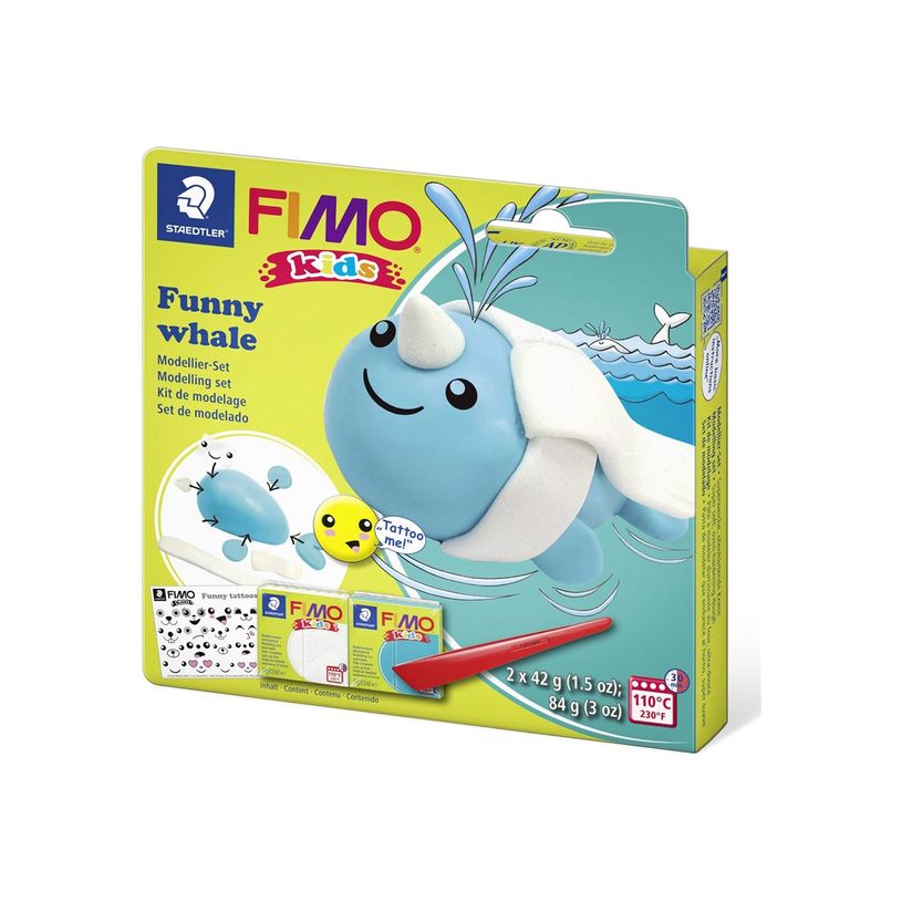 4007817078730-FIMO kids 8035 - Ensemble de pâte à modeler - 4 pièces - funny whale - 84 g - turquoise-P_300054542_2-0