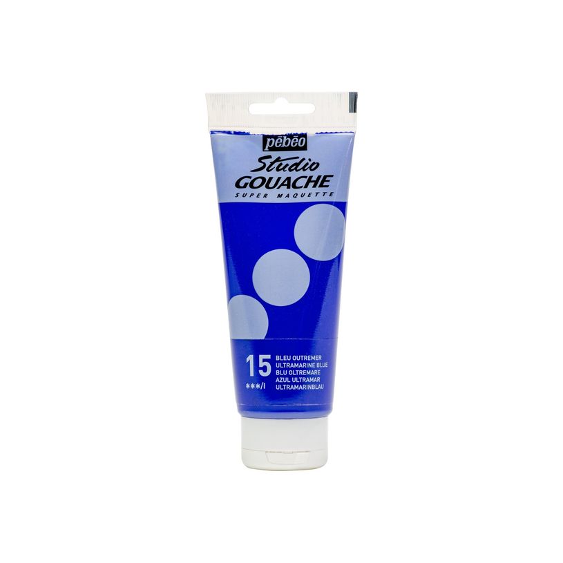 3167862900156-Pebeo Studio Gouache - Peinture gouache - bleu outremer - opaque mat - 100 ml-P_300054881_1-0