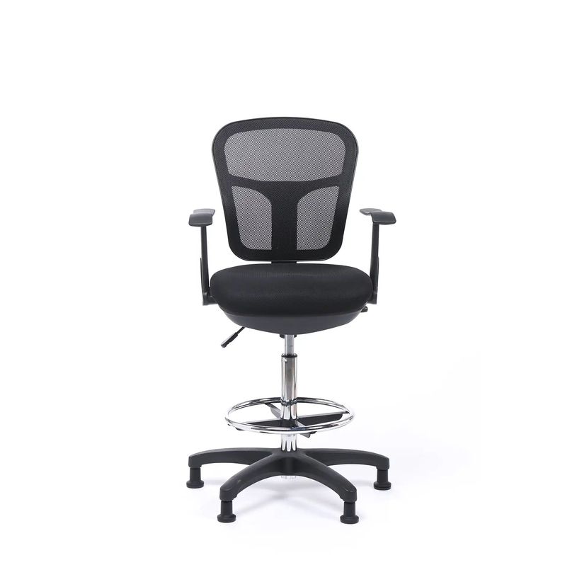 0403000554083-Tabouret TANIX - accoudoirs fixes - repose pieds - noir--1