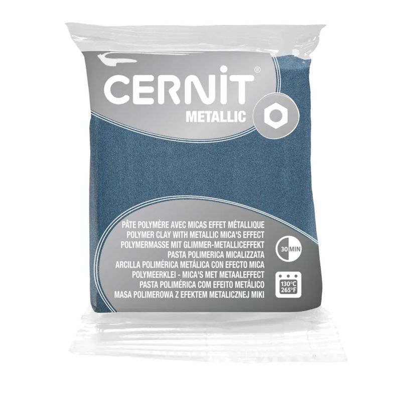 5411711455761-Cernit Metallic - Pâte à modeler - 56 g - acier - argile polymère--0