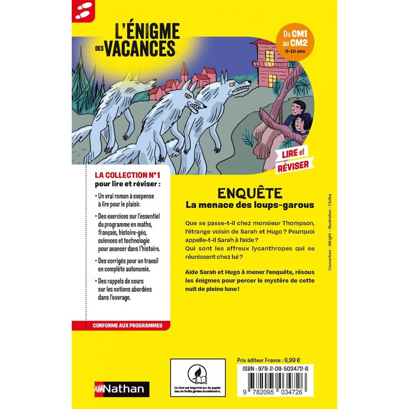 9782091931531-L'énigme des vacances - La menace des loups-garous - du CM1 au CM2--1