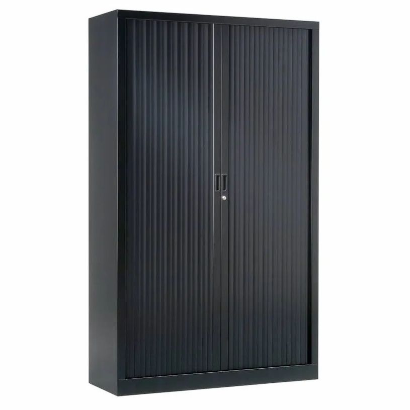 0403000553406-Armoire haute monobloc à rideaux - 198x120x45cm - noir-P_300055340_1-0