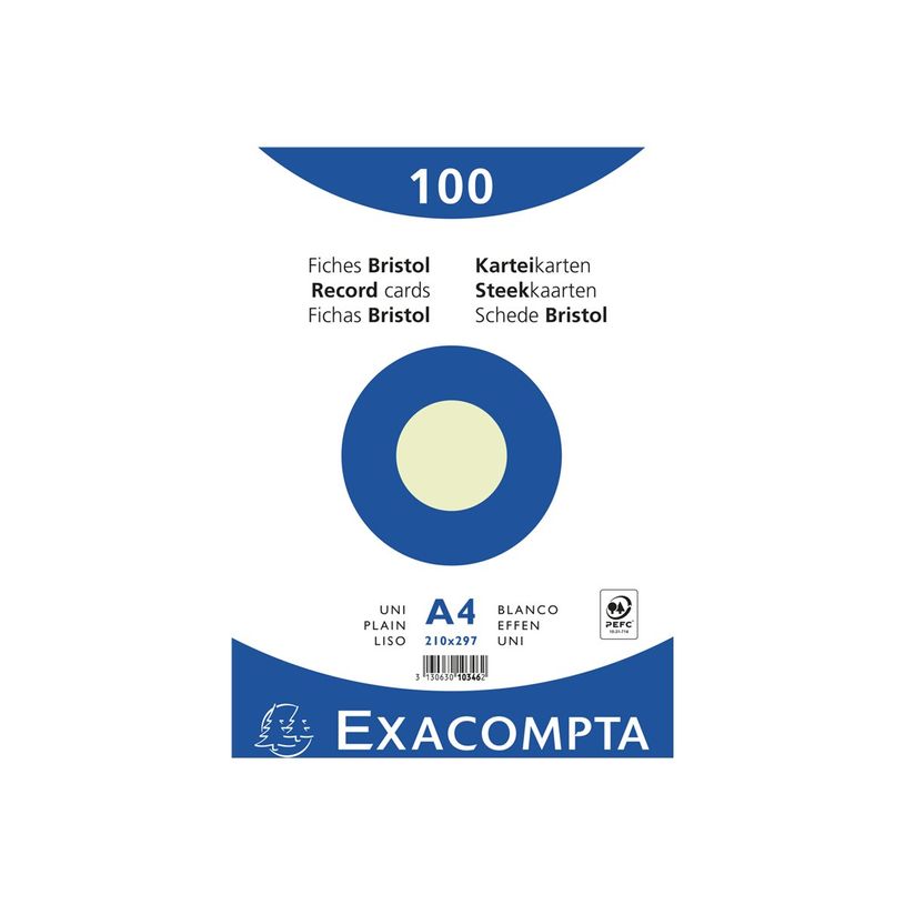 3130630103462-Exacompta - 100 fiches Bristol - A4 (210 x 297 mm) - vert-P_300085429_1-0