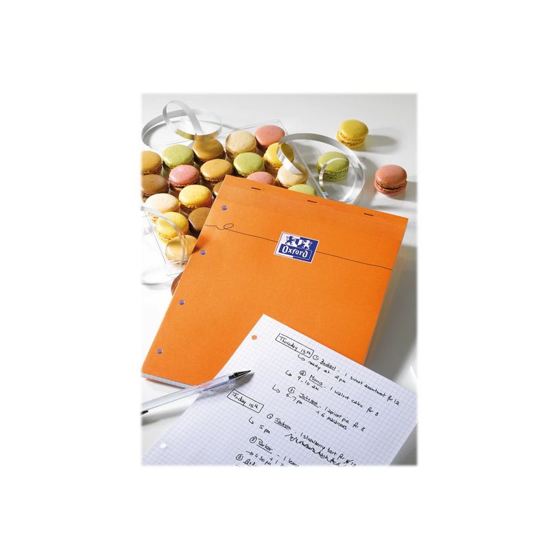 3020121062838-Oxford - Bloc notes - A4 + - 160 pages - petits carreaux - 80G - perforé - orange-P_301211_9-8
