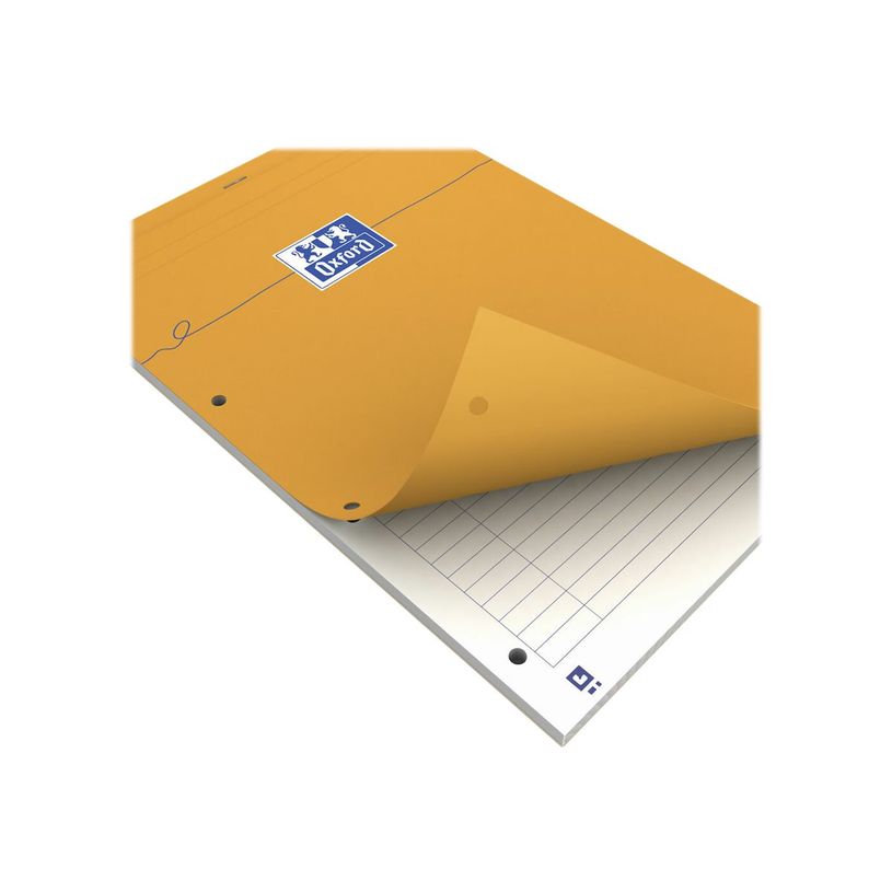 3020121062869-Oxford - Bloc notes - A4 + - 160 pages - ligné - 80G - perforé - orange-P_302308_1-4