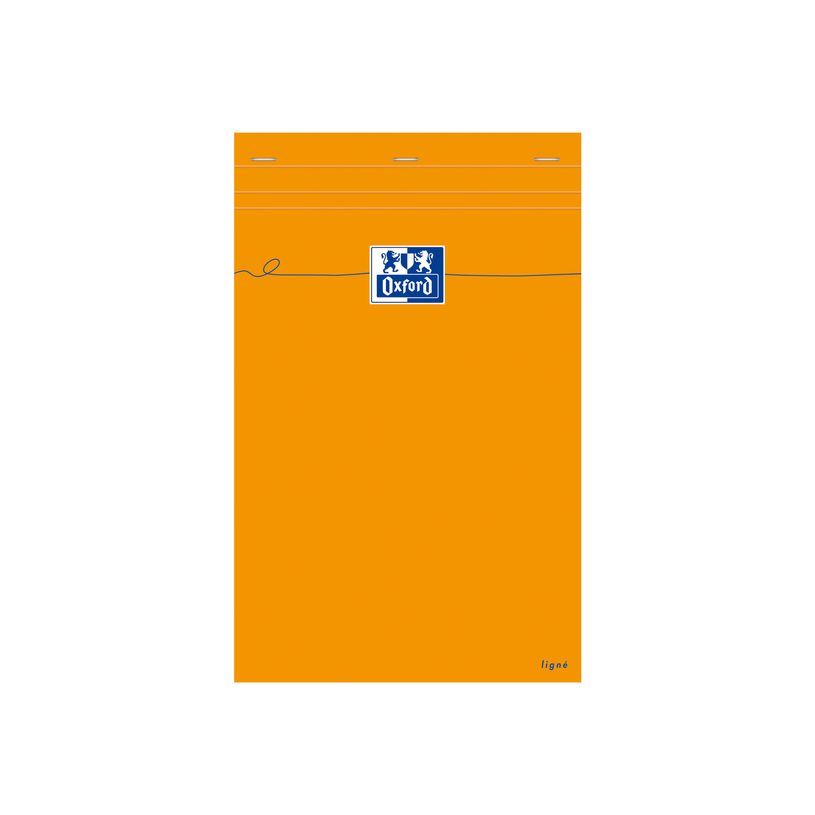 3020121062869-Oxford - Bloc notes - A4 + - 160 pages - ligné - 80G - perforé - orange-P_302308_3-0