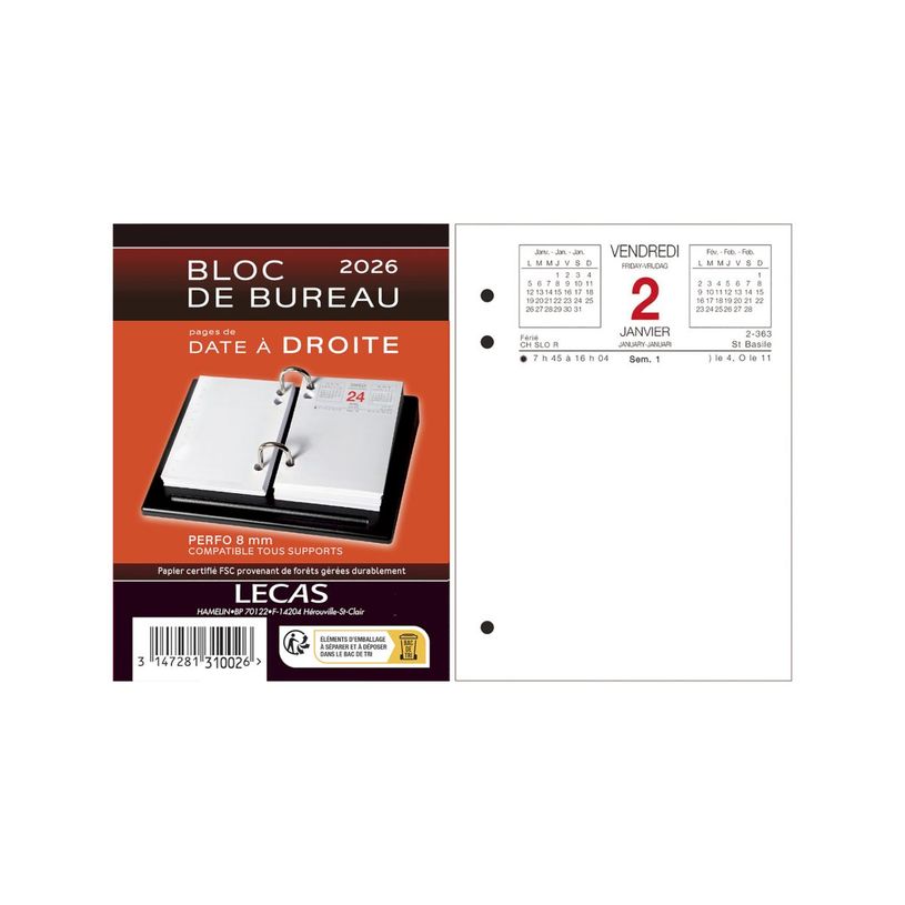 3147281310026-Lecas - Bloc de bureau - date à droite - 8,5 x 11,5 cm--0