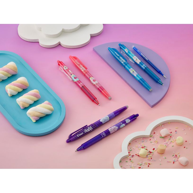 3131910458838-Pilot Frixion Ball et Clicker SWEET PARADISE x6 - roller effaçable - 0,7mm - encre bleu--2