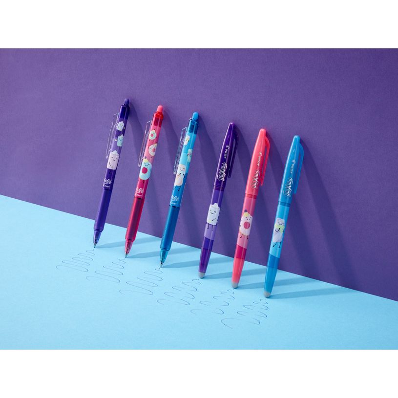 3131910458838-Pilot Frixion Ball et Clicker SWEET PARADISE x6 - roller effaçable - 0,7mm - encre bleu--1