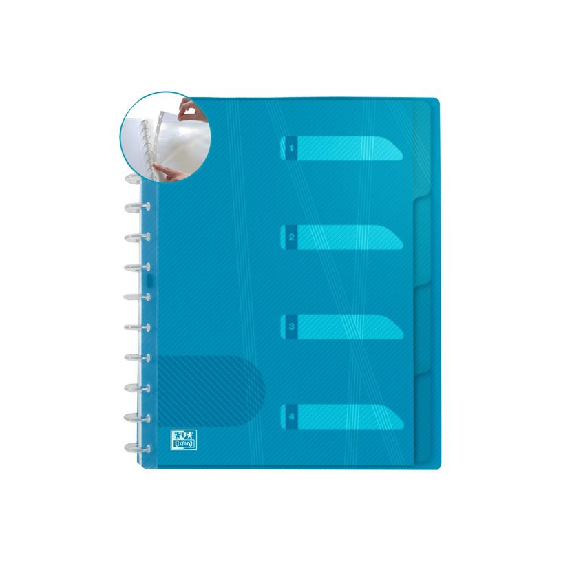 3045050096198-Hawai - Porte vues à pochettes amovibles Variozip - 60 vues - A4 - bleu translucide-P_326026_1-0