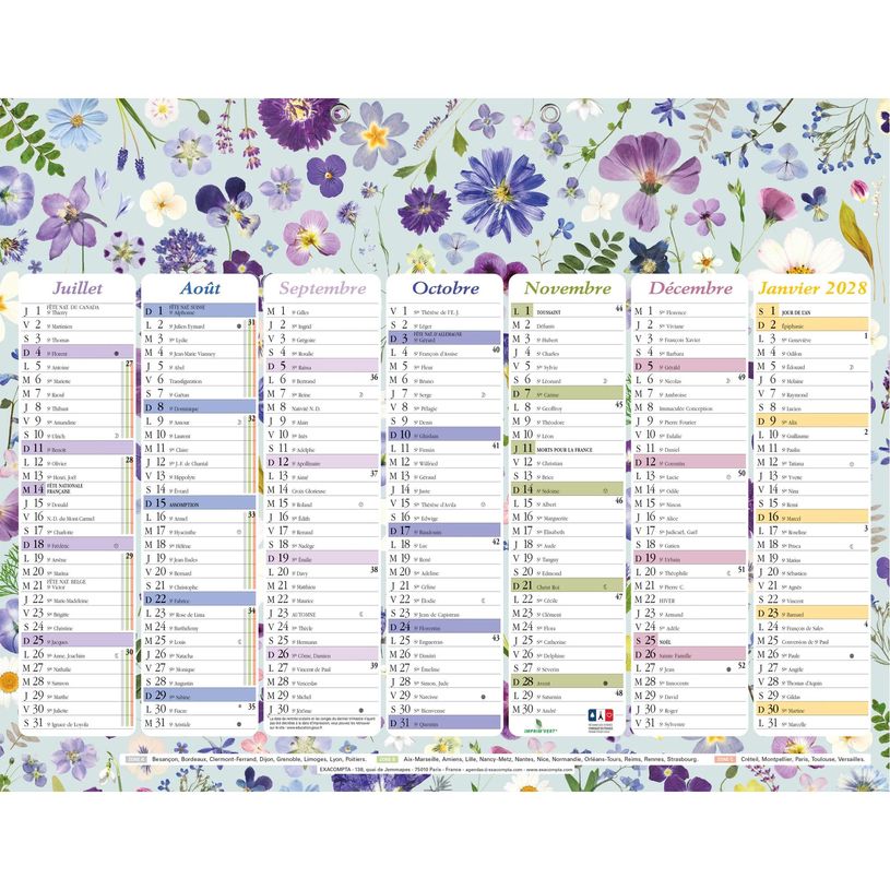 3660942007337-Calendrier illustré Chemin des Marettes - 7 mois par face - 43 x 33,5 cm - Exacompta--1