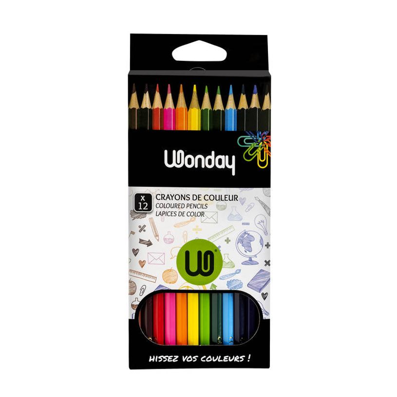 3457703630336-Wonday - 12 Crayons de couleur - pointe moyenne-P_363036_1-0