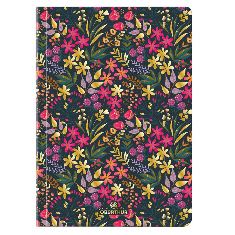 3664447204055-Carnet A6 ligné/petits carreaux Salto fleurs des champs--0