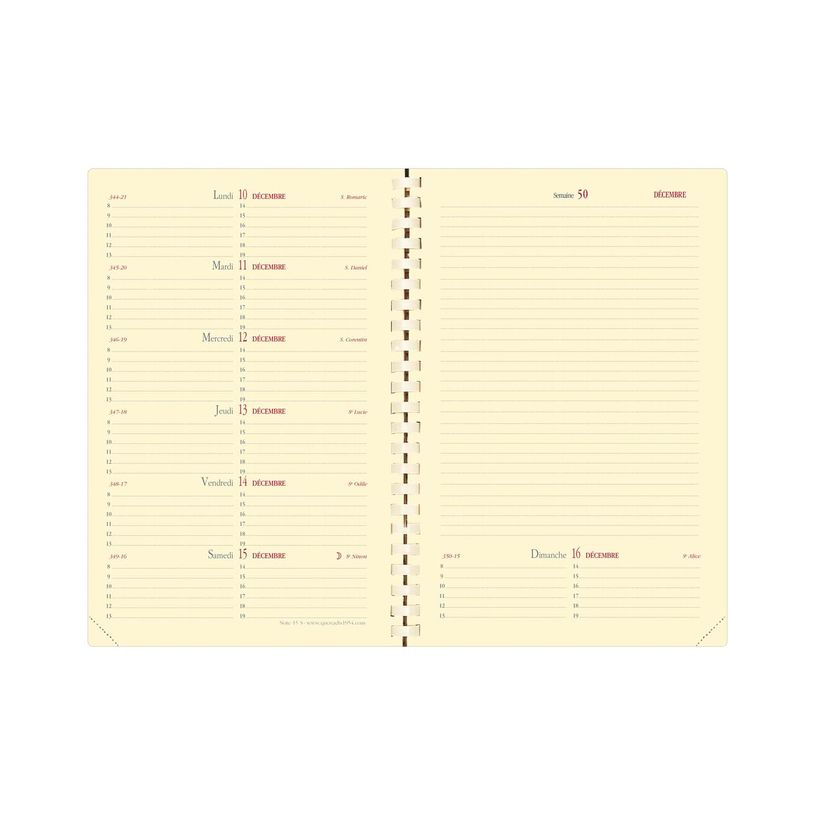 3371010161300-Agenda spiralé Impala Note 15 avec répertoire - 1 semaine sur 2 pages - 10 x 15 cm - noir - Quo Vadis--1