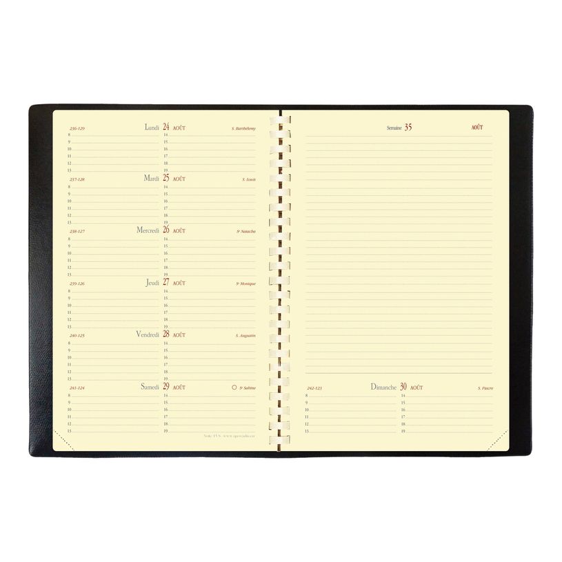 3371010161300-Quo Vadis - Agenda - Spiralé avec répertoire - Note 15 S Prestige - Semainier Notes - Français - Impala - Noir - 12 mois et 1/2 de mi-décem-P_369104_2-6