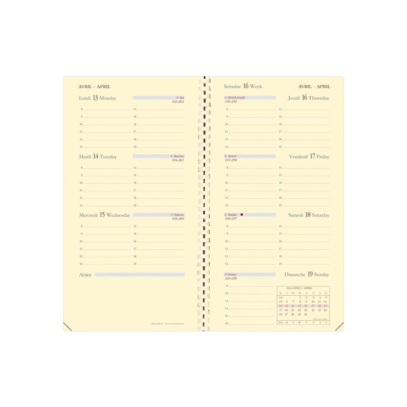 3371010480586-Quo Vadis - Agenda - Spiralé avec répertoire - Planorizon S Prestige - Semainier Horizontal - Français - Impala - Rouge - 12 mois et 1/2 de mi-décemb-P_374104_1-4