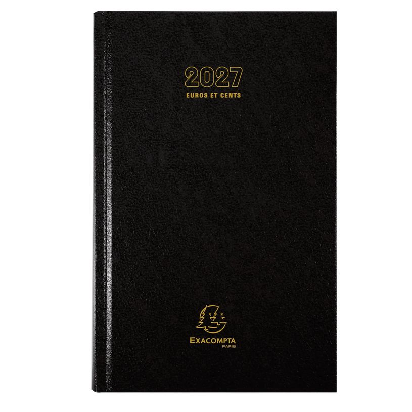3660942007535-Agenda de bureau Carré - Euros et Cents - 1 jour par page - 13,5 x 21 cm - noir - Exacompta--0