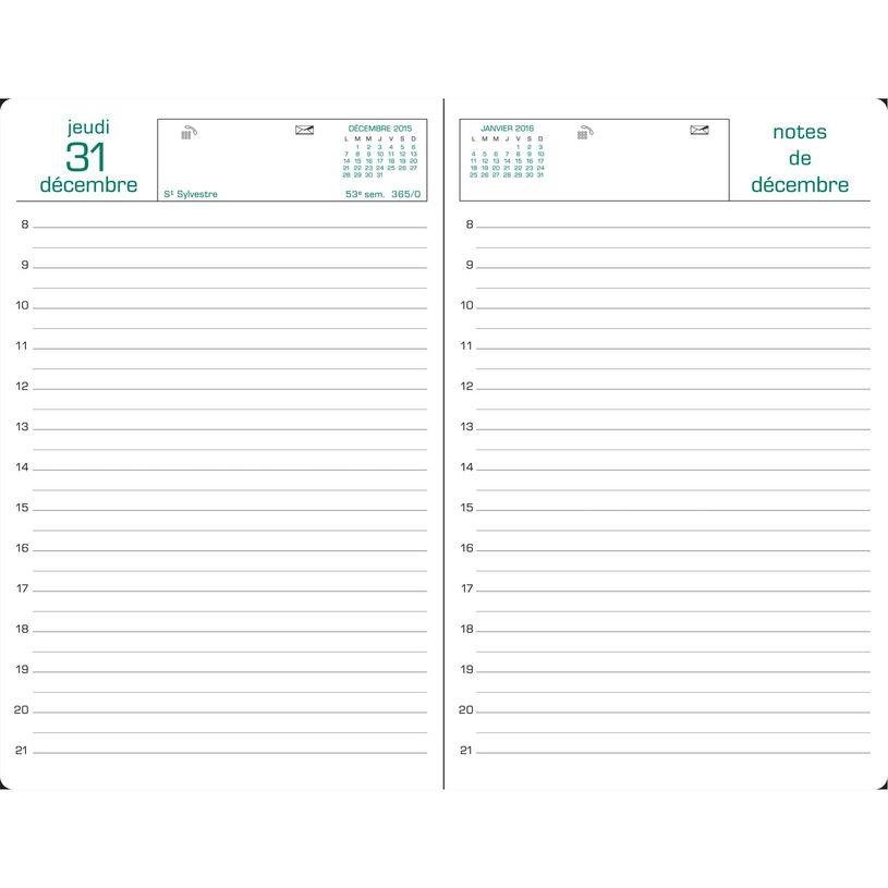 3660942007573-Agenda de bureau Carré - Travers horaire - 1 jour par page - 13,5 x 21 cm - noir - Exacompta--1